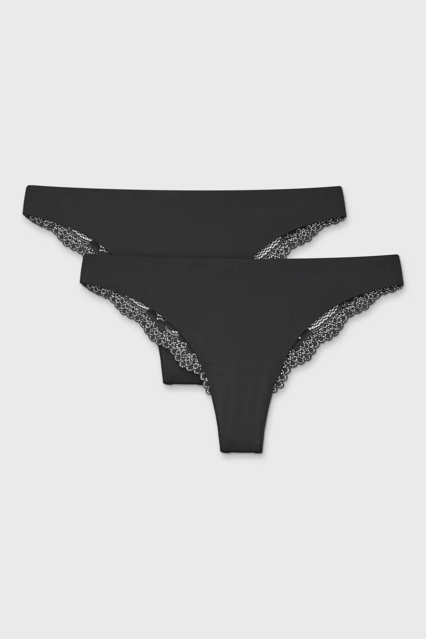 2PACK Tanga Simple Lace