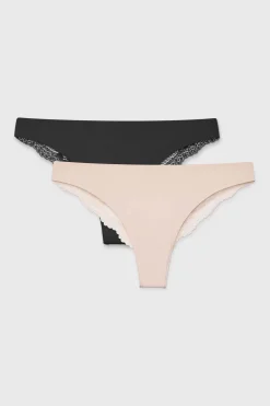2PACK Tanga Simple Lace