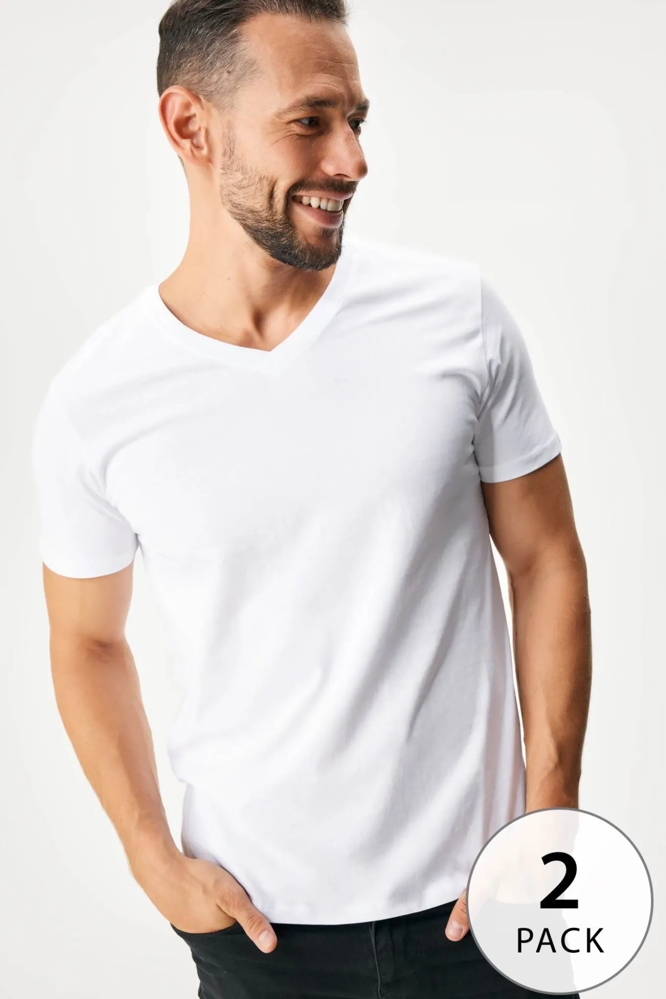 2 PACK T-shirt bawełniany JACK AND JONES JacBasic Crew II