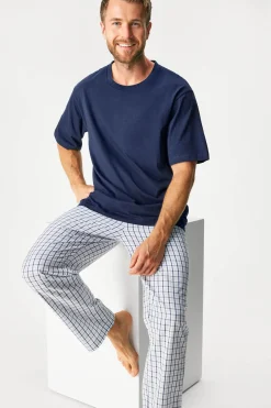 Piżama bawełniana JACK AND JONES JACFlorence długa