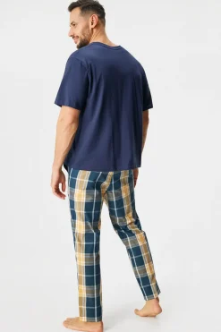 Piżama bawełniana JACK AND JONES JACLuca długa