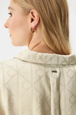 Piżama damska z satyny Calvin Klein Satin Aop długa