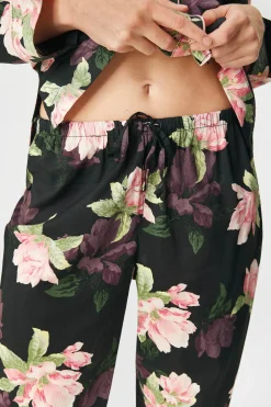 Piżama Ralph Lauren Woven Lawn Notch Collar długa