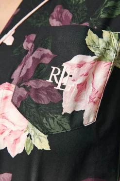 Piżama Ralph Lauren Woven Lawn Notch Collar długa