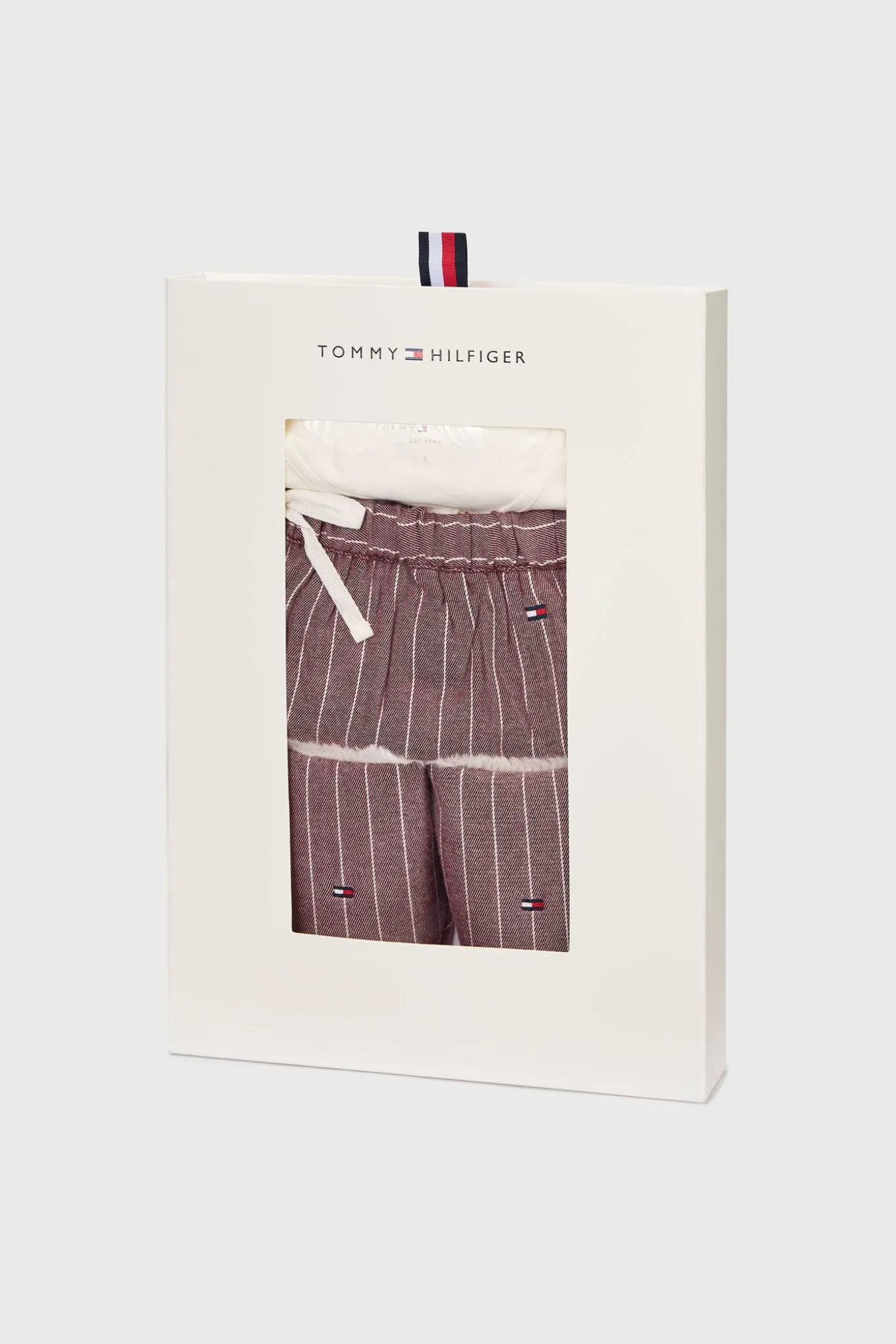 Piżama Tommy Hilfiger Gift LS Tee długa z kapciami