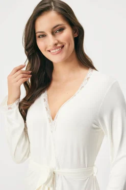 Szlafrok Signature Liliana Lace krótki