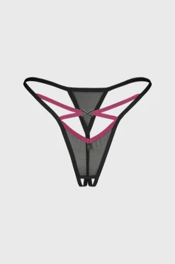 Tanga erotyczne Obsessive Novenes z otwartym krokiem