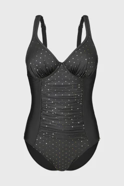Wyszczuplający jednoczęściowy strój kąpielowy Maia Glitter Black